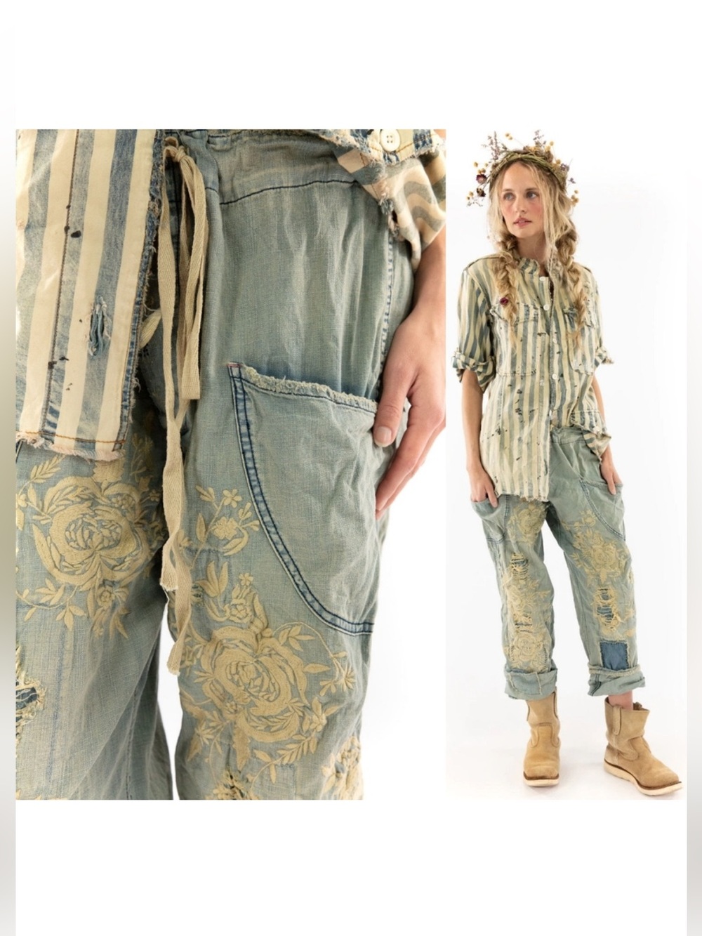 Magnolia Pearl O" KEEFE EMBROIDERED JEANS